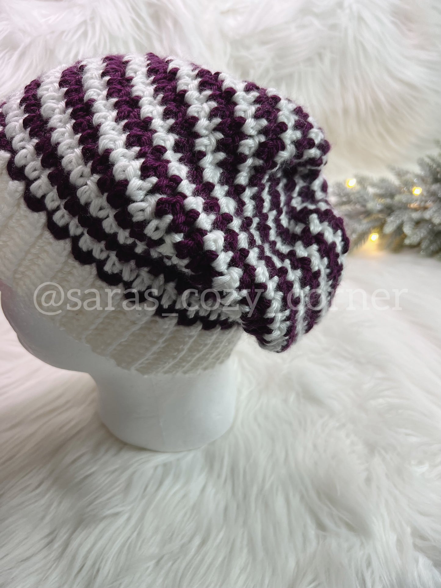 The Zebra Drift slouchy beanie crochet pattern PDF