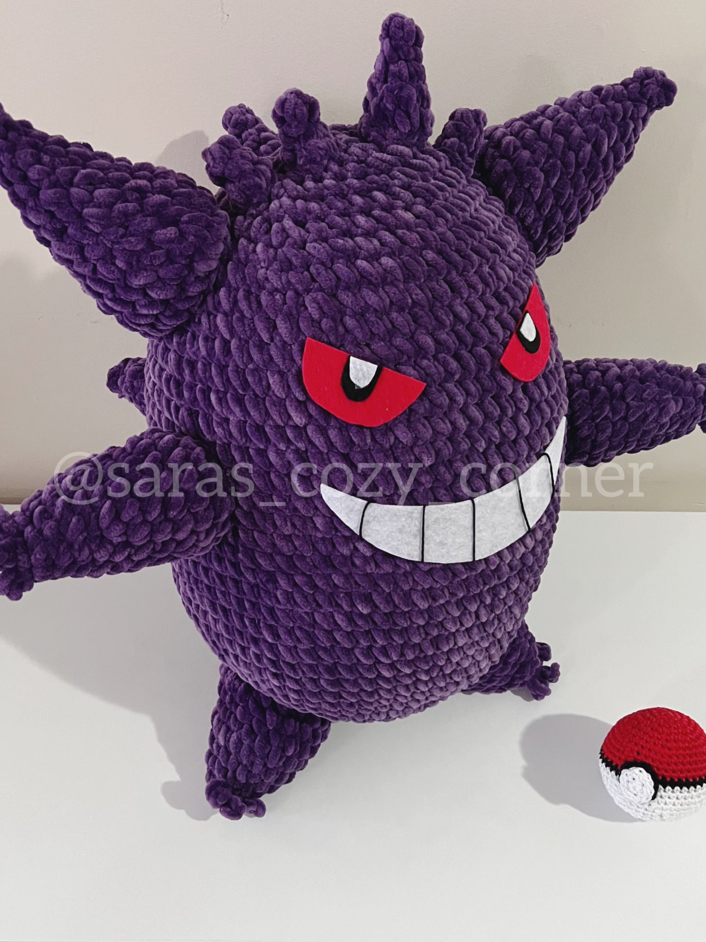 Handmade jumbo Pokémon Ghost Plushie (Gengar plushie)