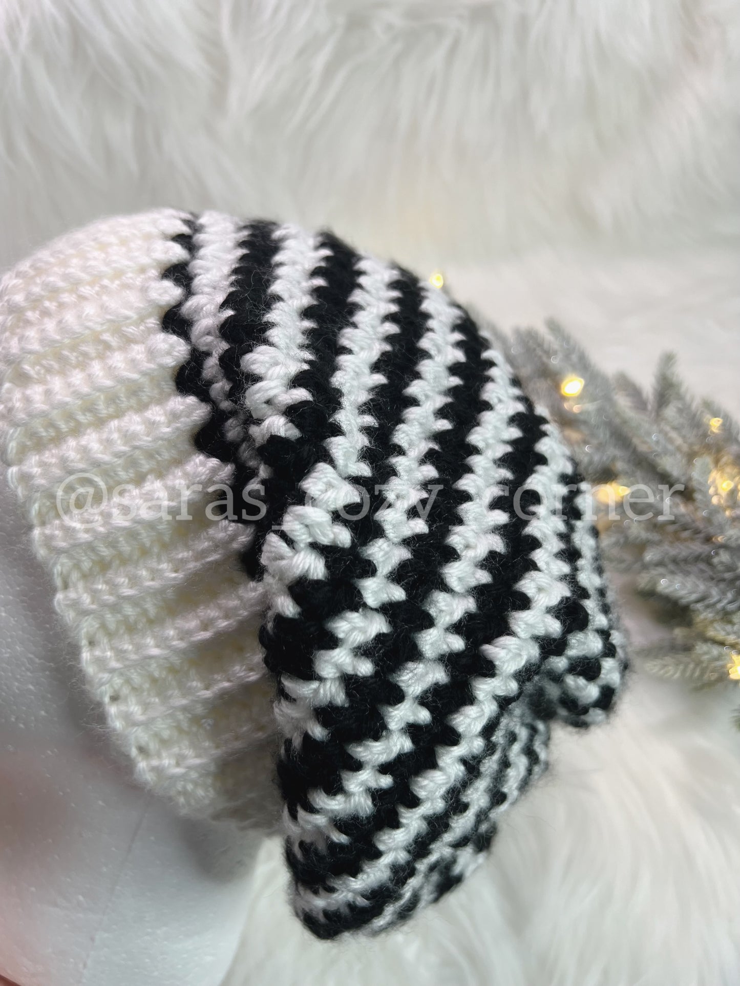 The Zebra Drift slouchy beanie crochet pattern PDF