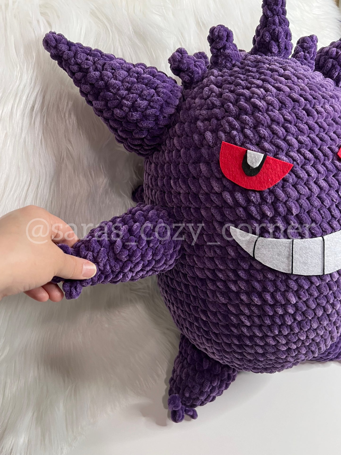 Handmade jumbo Pokémon Ghost Plushie (Gengar plushie)