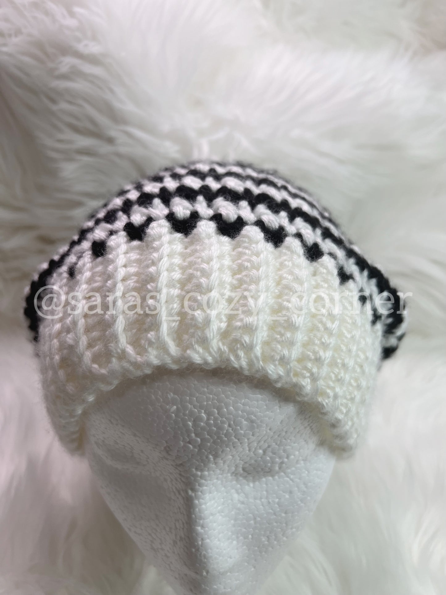 The Zebra Drift slouchy beanie crochet pattern PDF