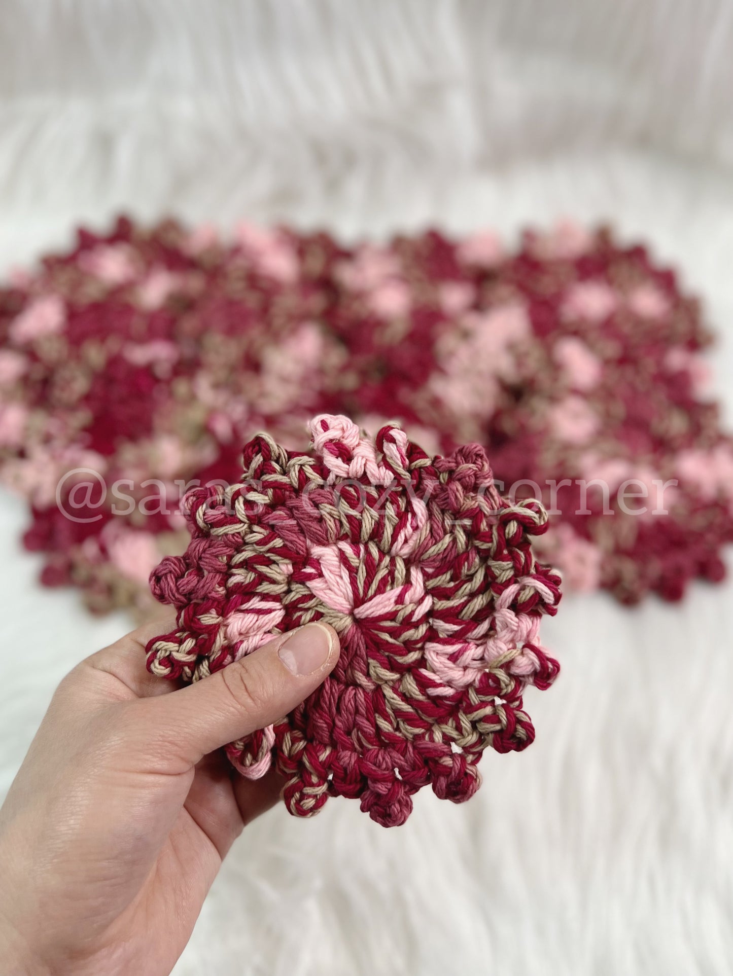 The Autumn Blossom crochet coaster