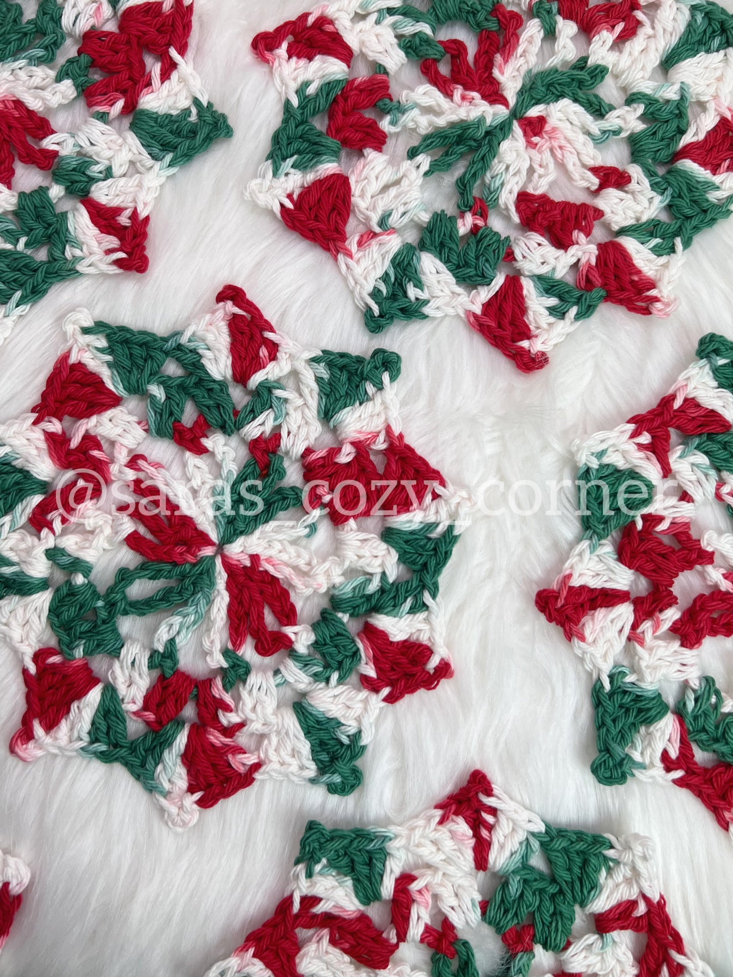 The Festive Starburst crochet coaster