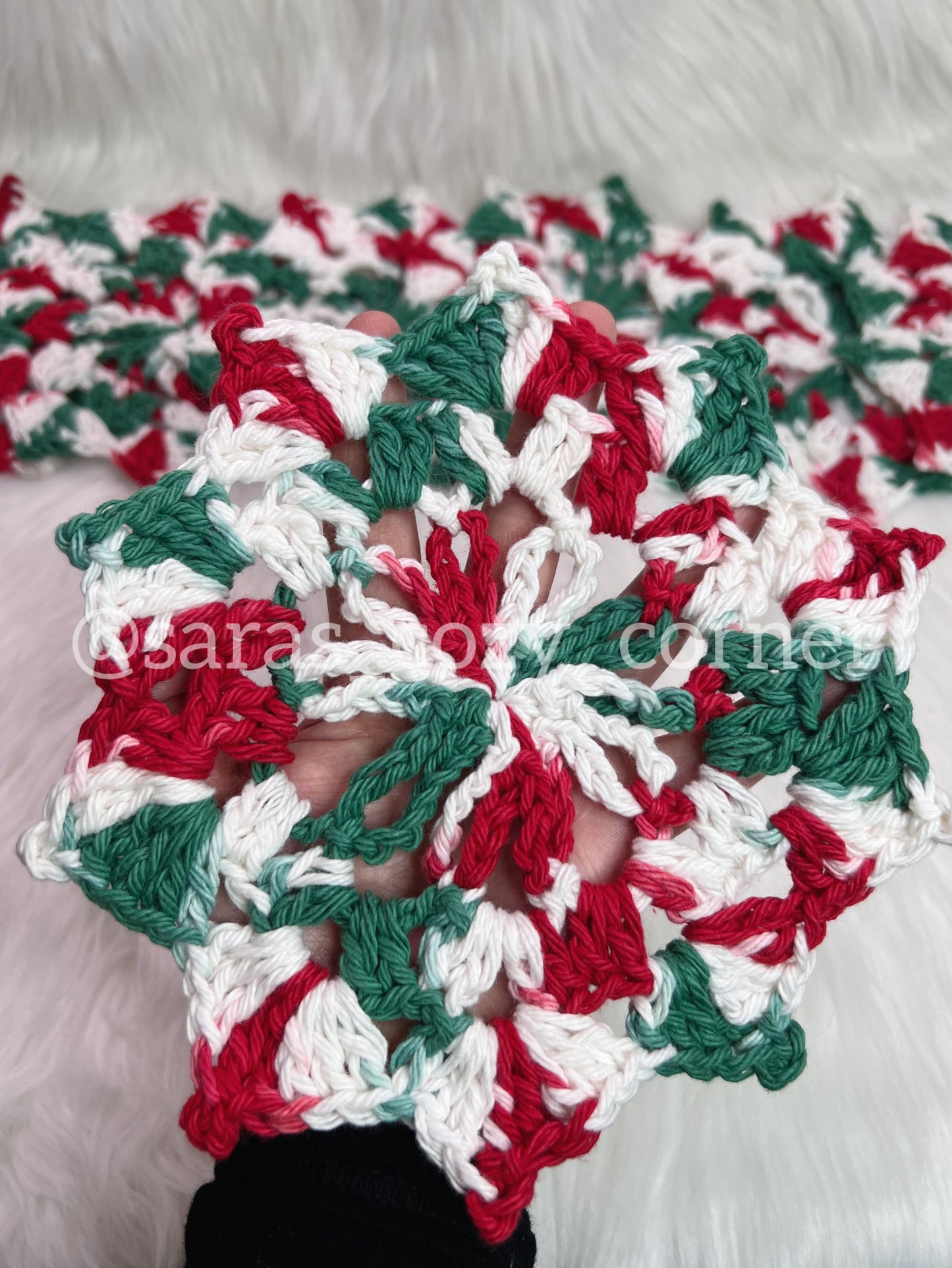 The Festive Starburst crochet coaster