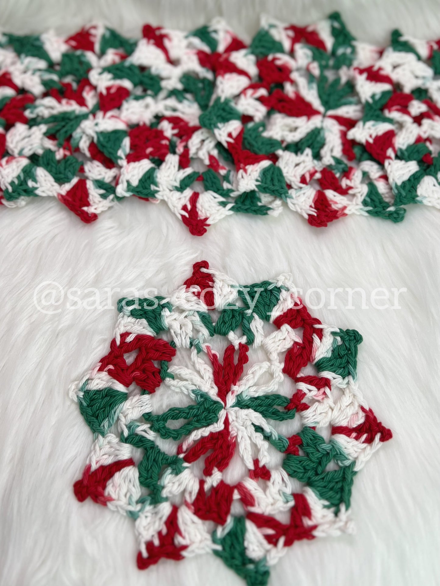 The Festive Starburst crochet coaster