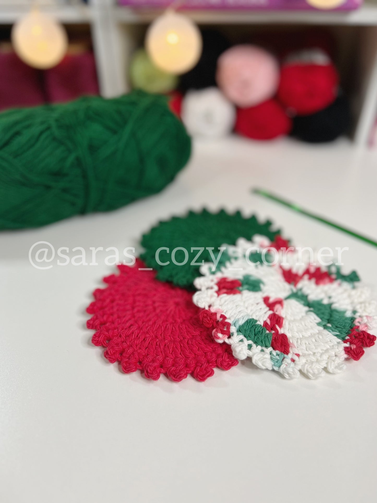 PDF crochet pattern, round coaster crochet pattern PDF