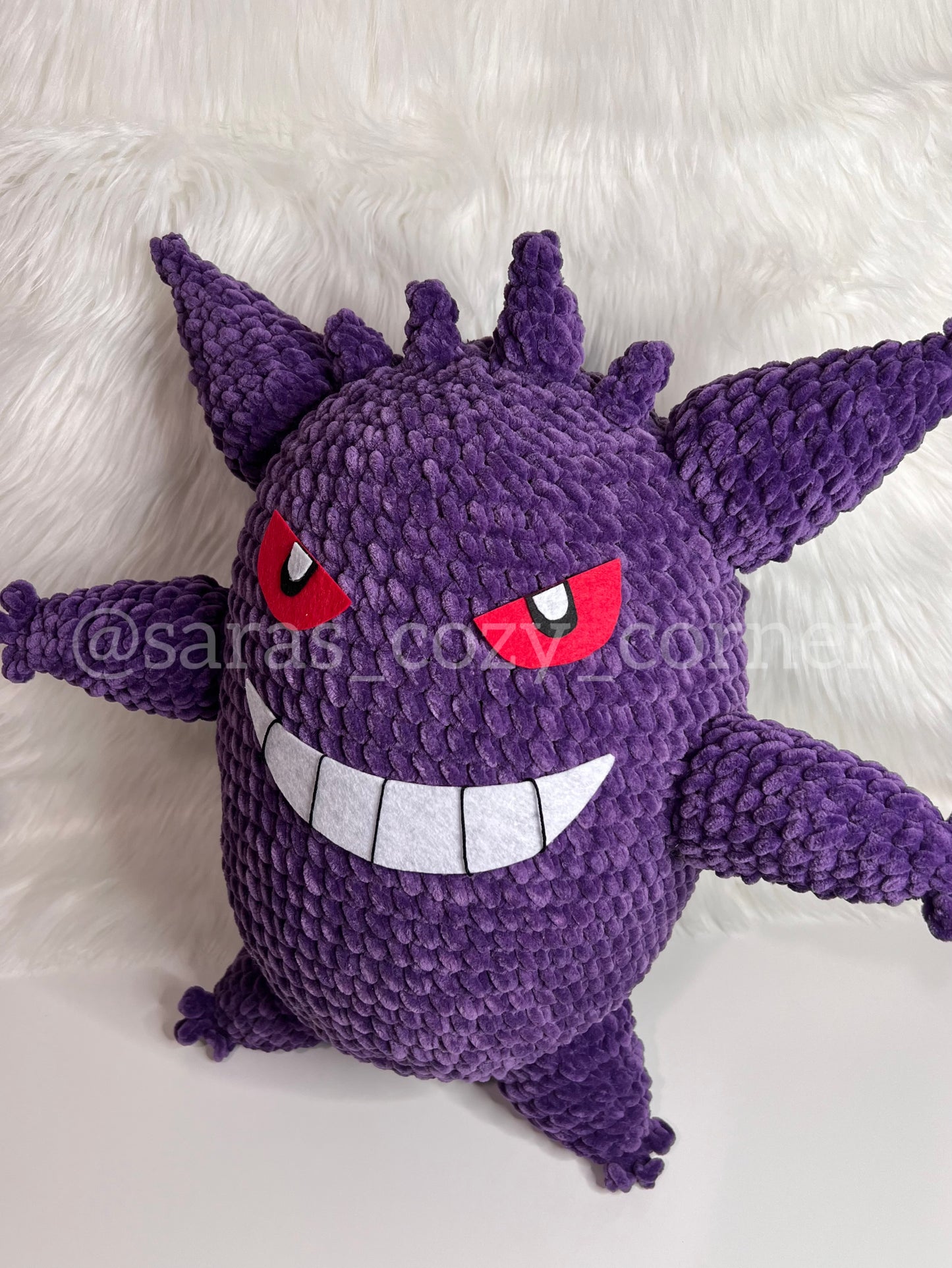 Handmade jumbo Pokémon Ghost Plushie (Gengar plushie)