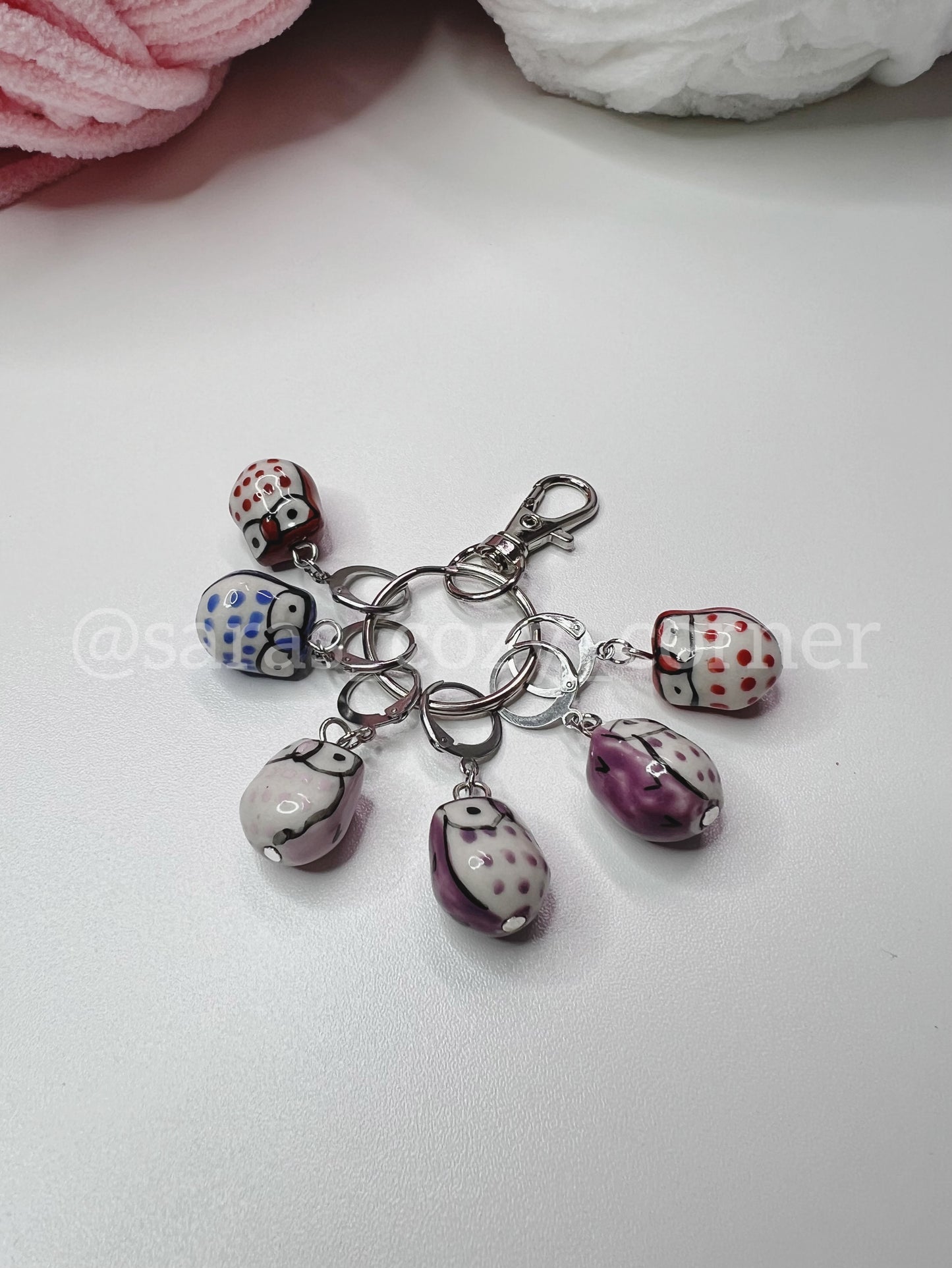 Crochet & Knitting Stitch Markers Set "owls"