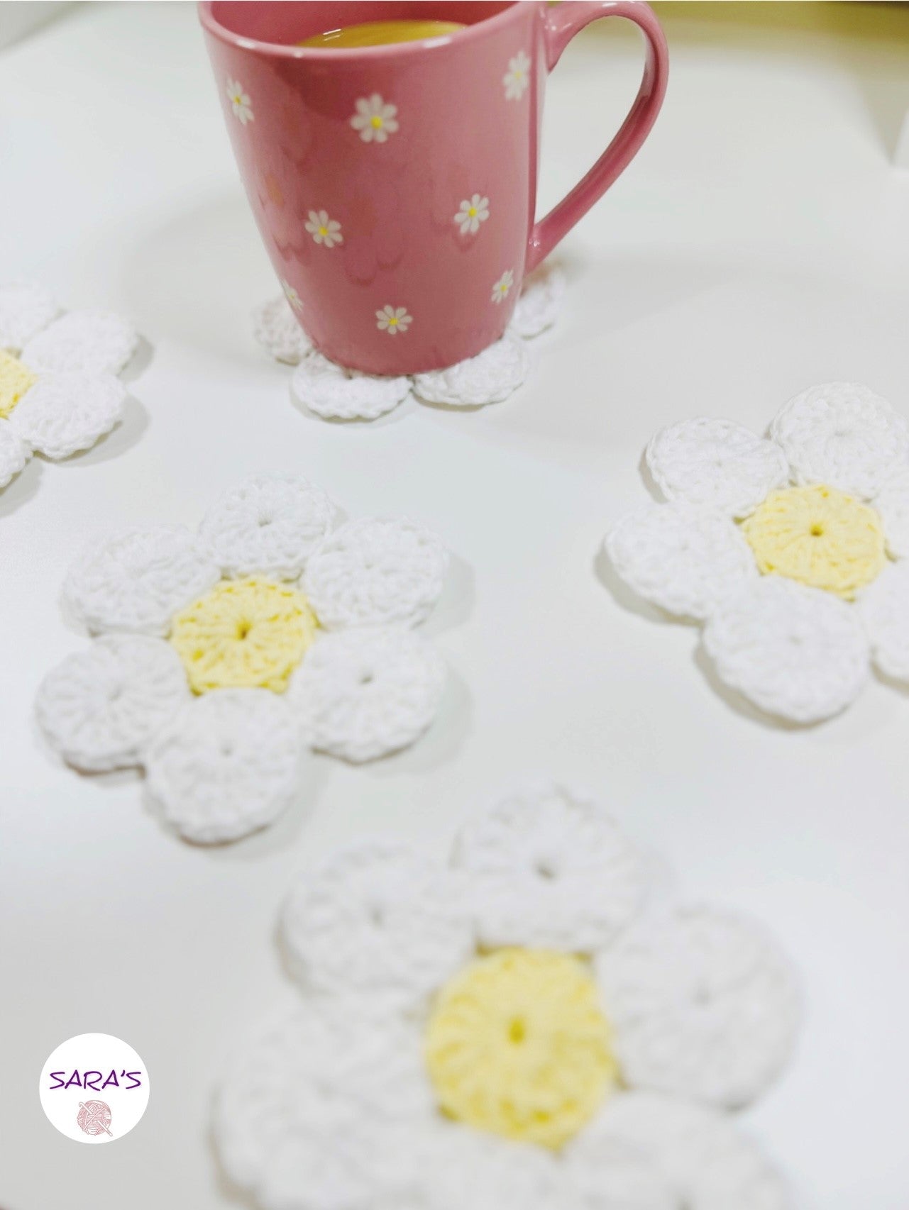 The Spring blooming crochet coaster