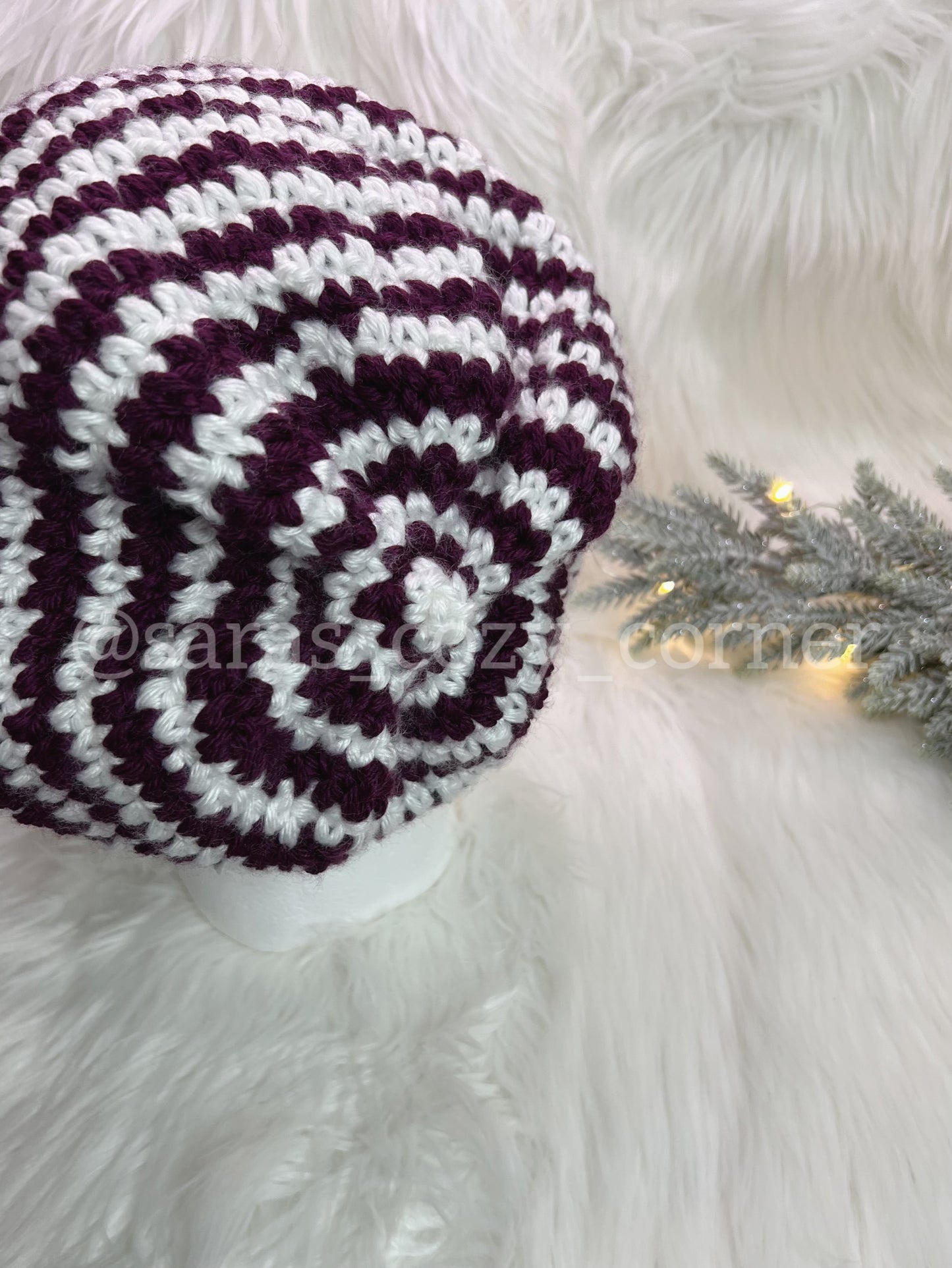 The Zebra Drift slouchy beanie crochet pattern PDF