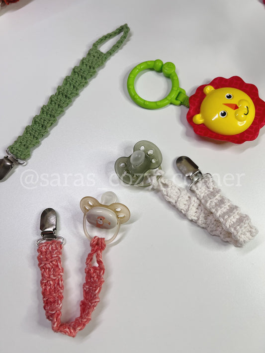 The Tiny Tether baby pacifier strap crochet pattern PDF