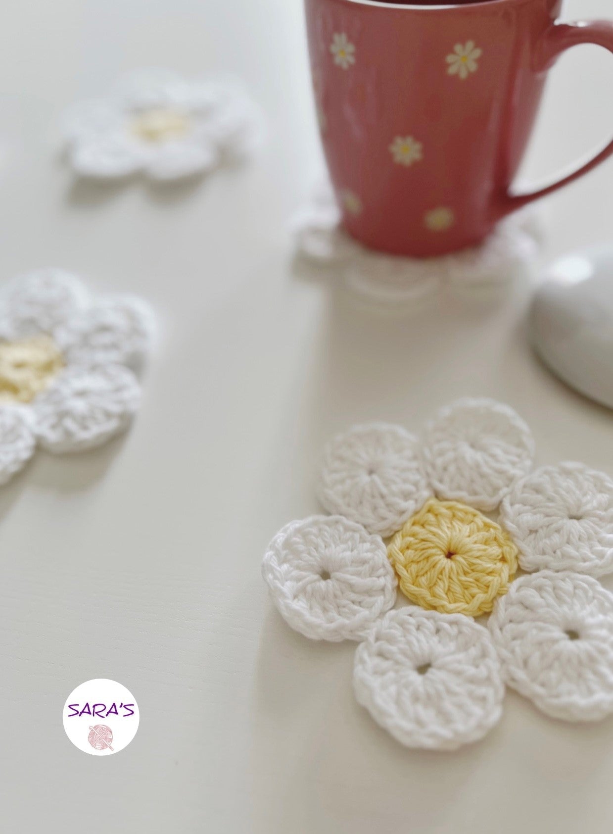 The Spring blooming crochet coaster