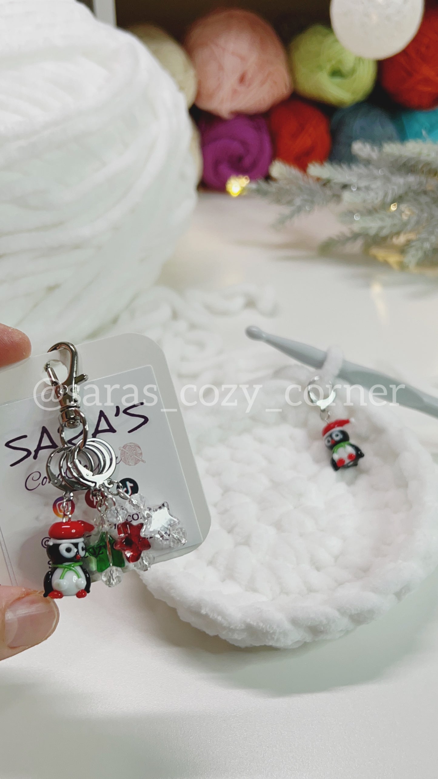 The Jolly Penguin stitch markers set