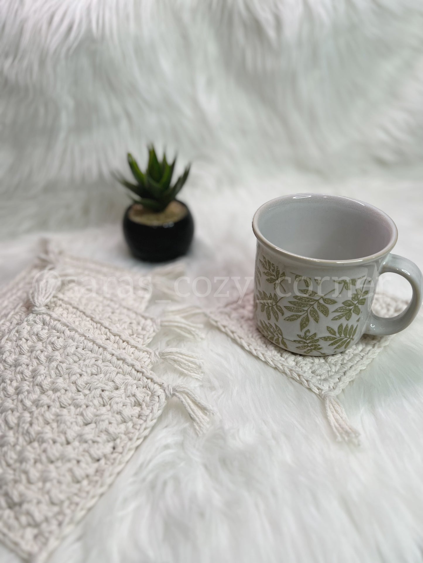 boho square mug rug