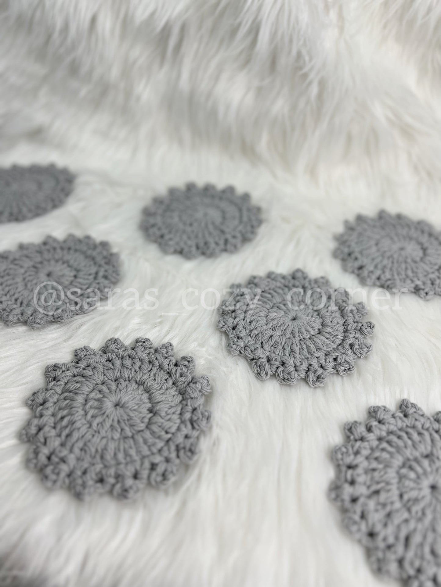 Elegant gray crochet coasters