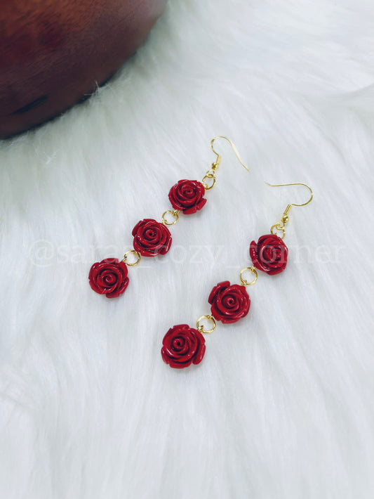 The Rose Cascade dangle red