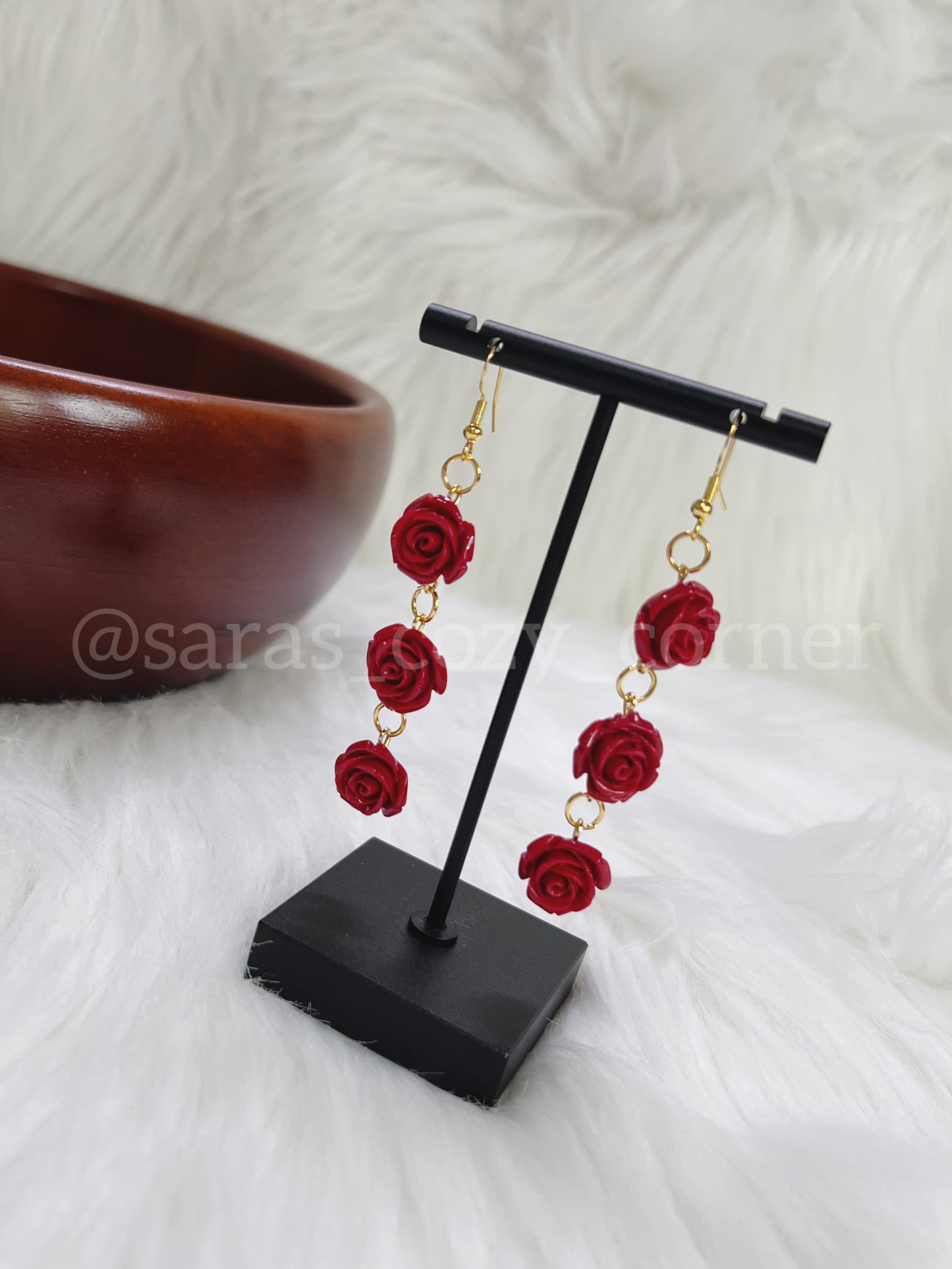 The Rose Cascade dangle red