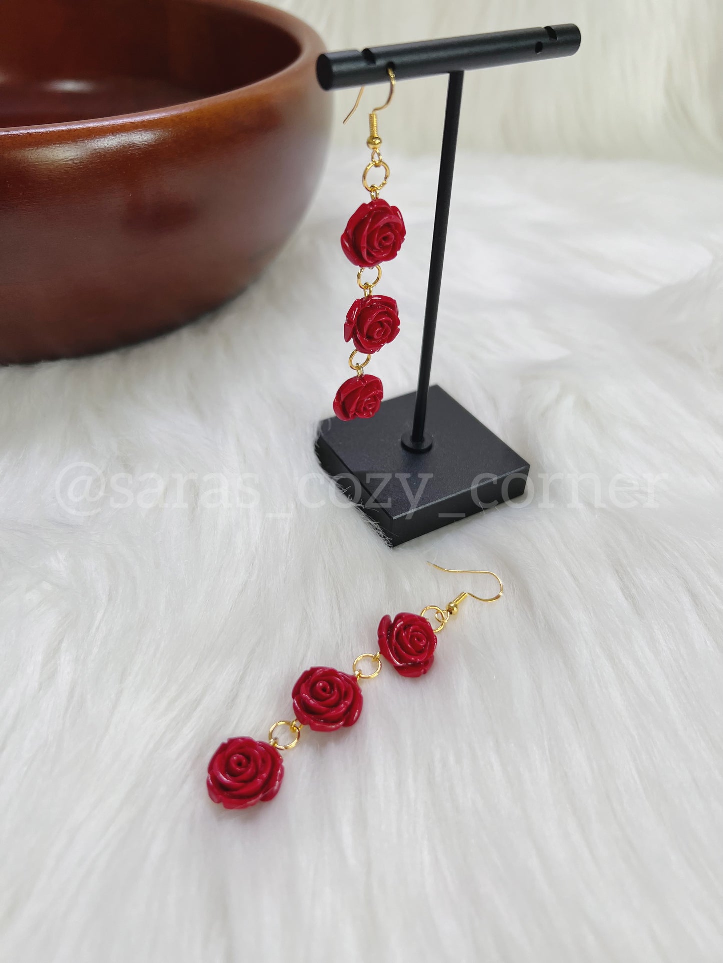 The Rose Cascade dangle red