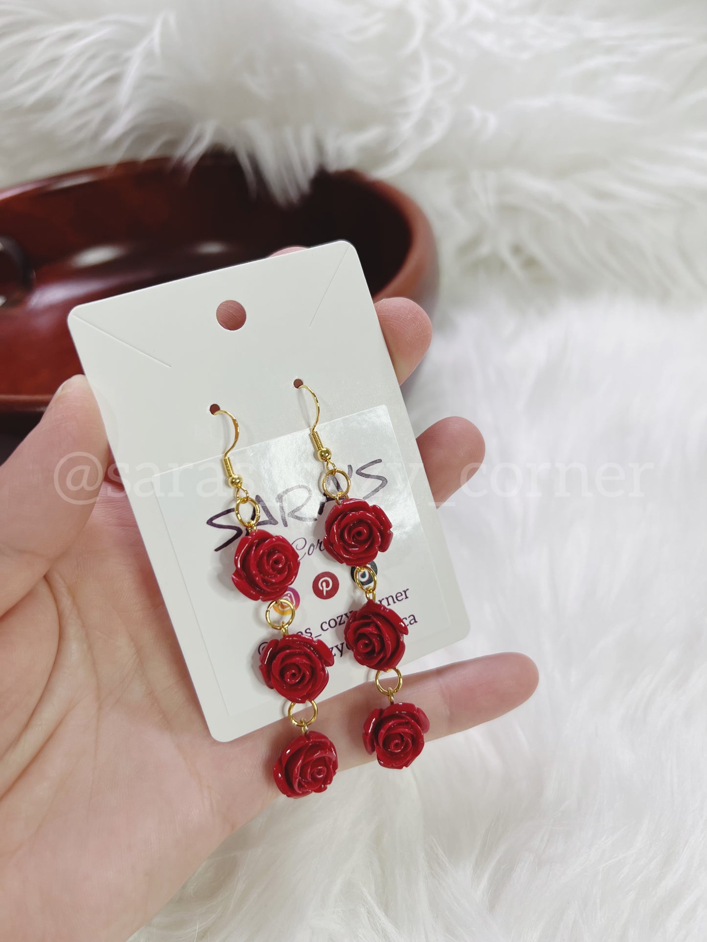 The Rose Cascade dangle red