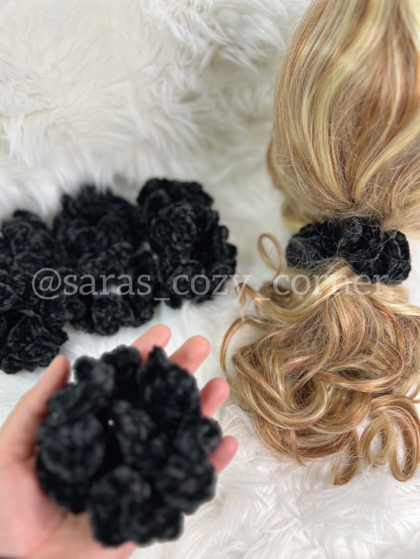 The Velvet Charm scrunchies black