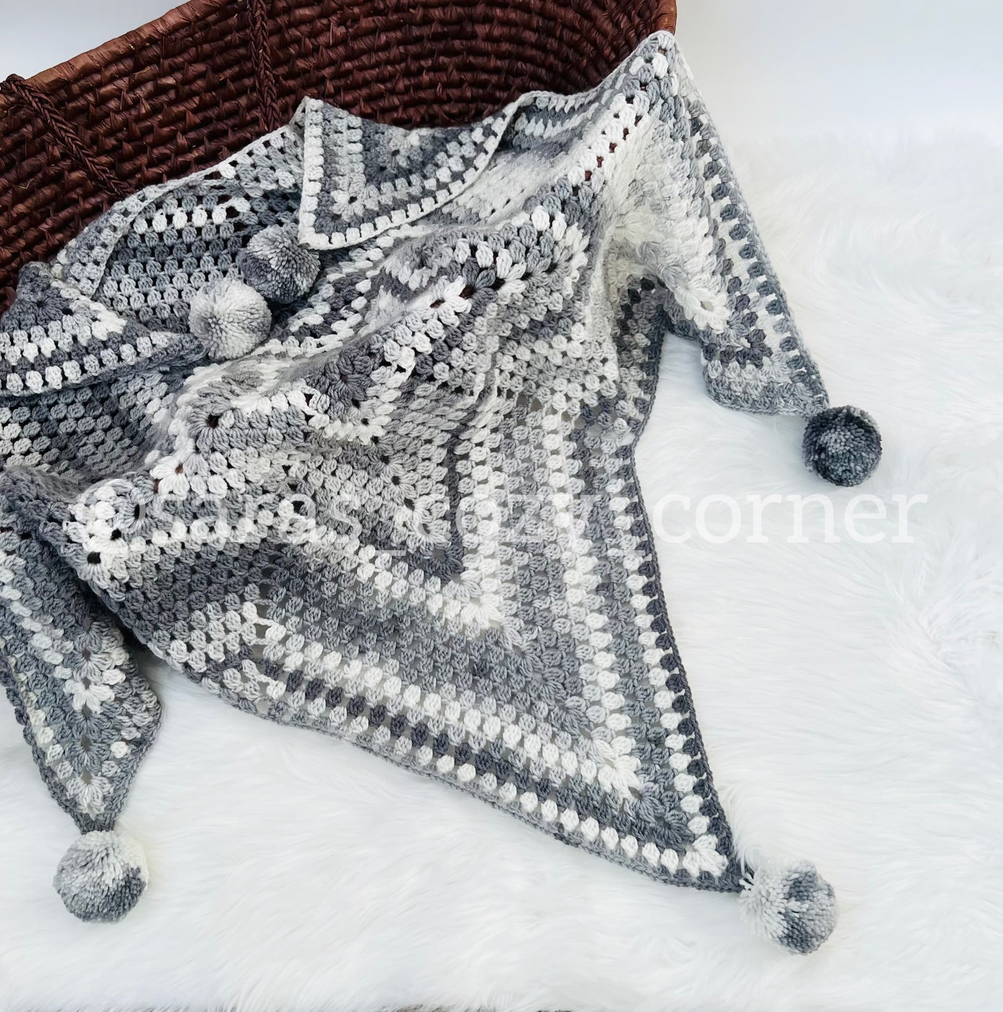 The Twinkle Star Snuggle baby blanket grey