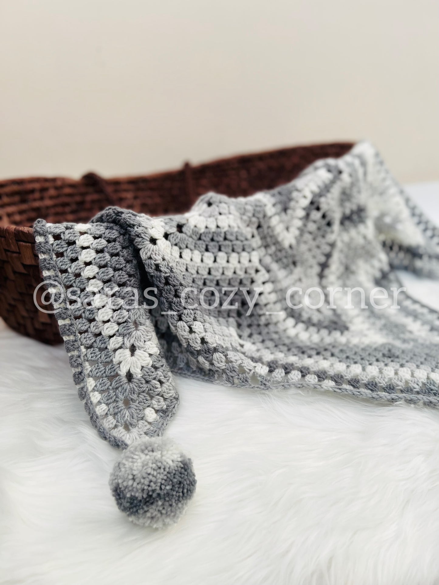 The Twinkle Star Snuggle baby blanket grey