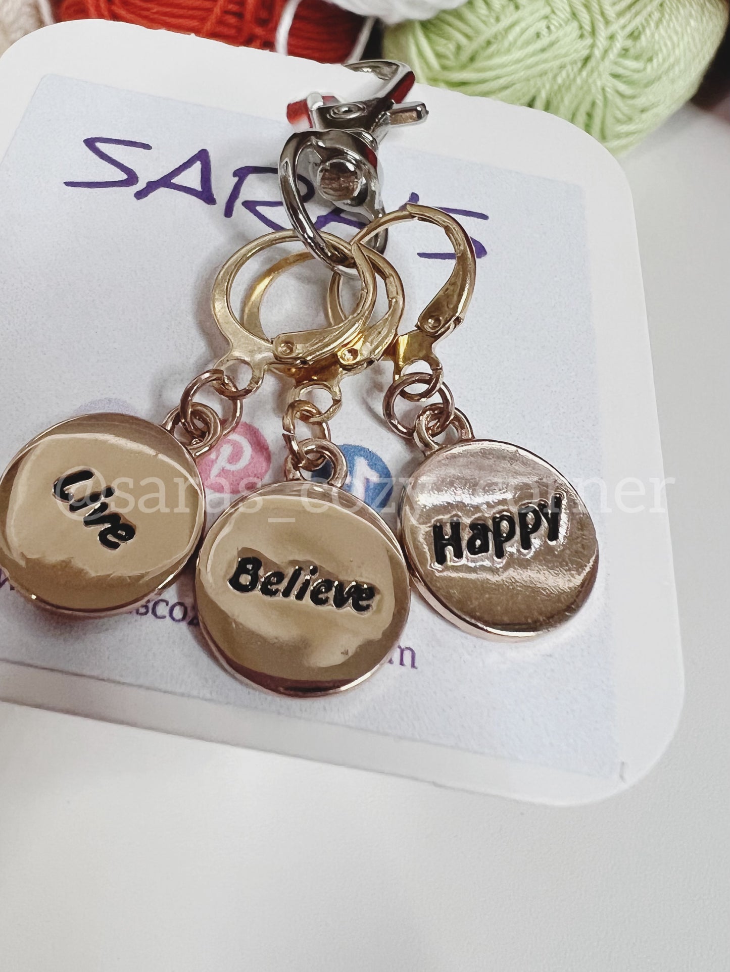 The Motivational charms stitch markers