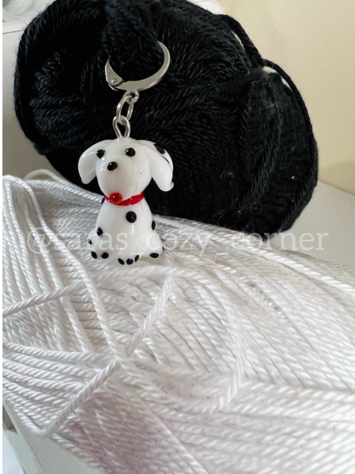 3D Dalmatian dog stitch marker.