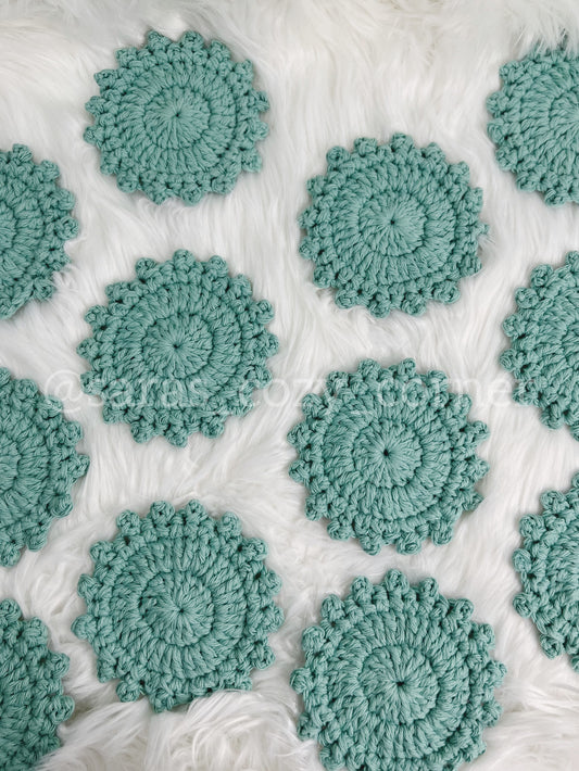 The Beach glass crochet coaster