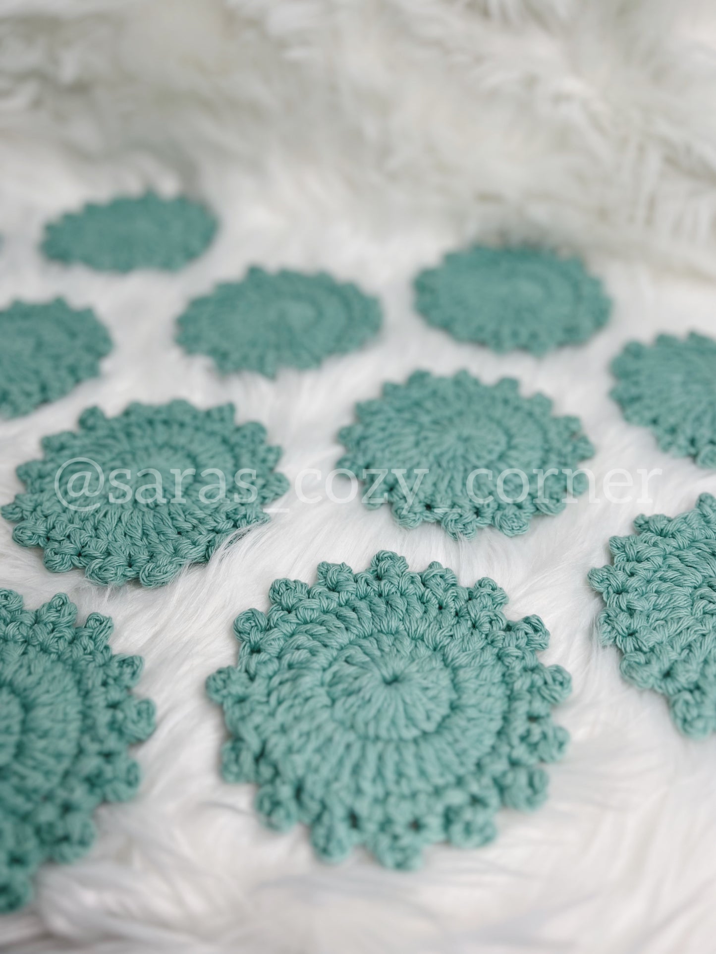 The Beach glass crochet coaster