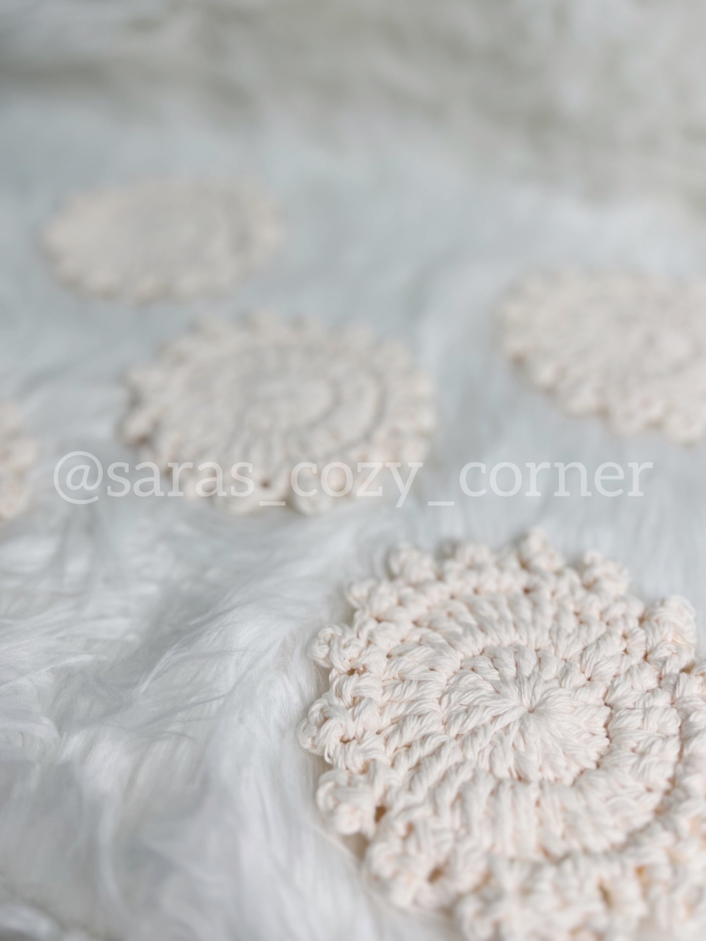 soft cream cotton crochet coaster