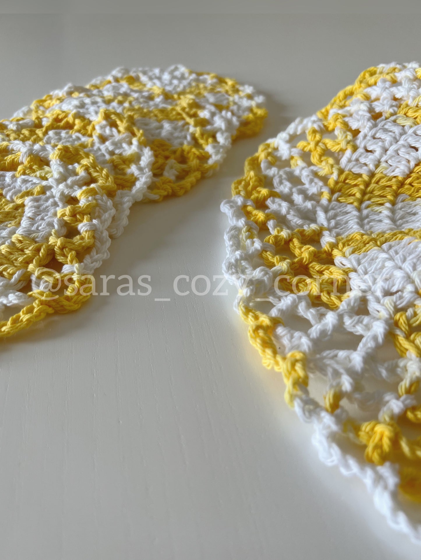 The Lemon swirl 7 piece crochet doilies set