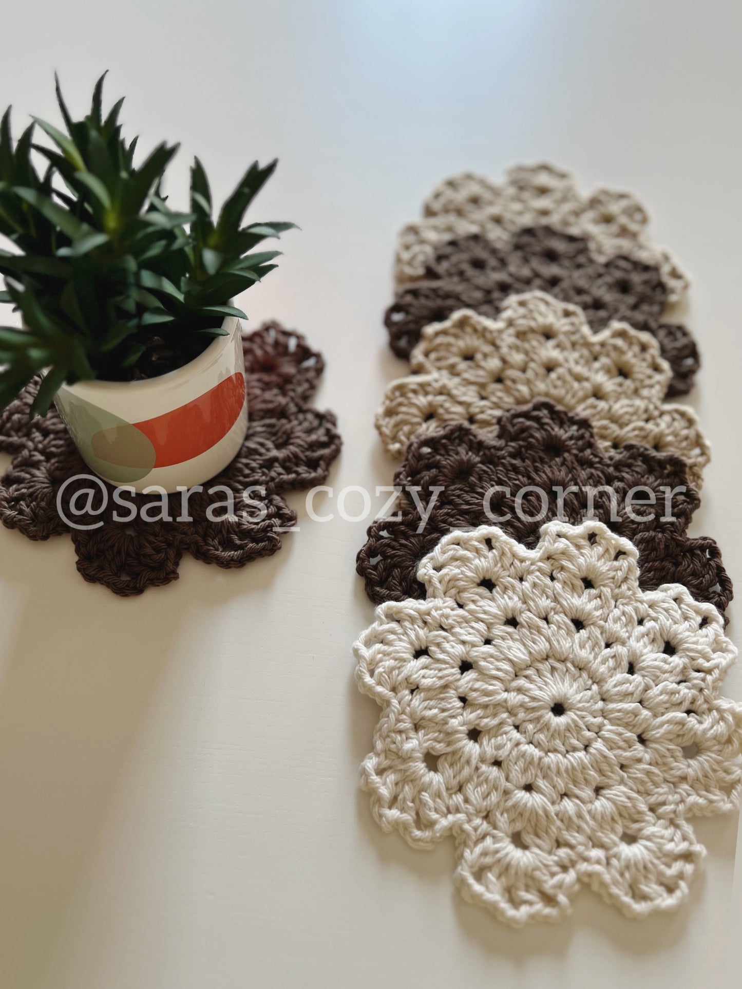 The Autumn Harvest crochet coasters set