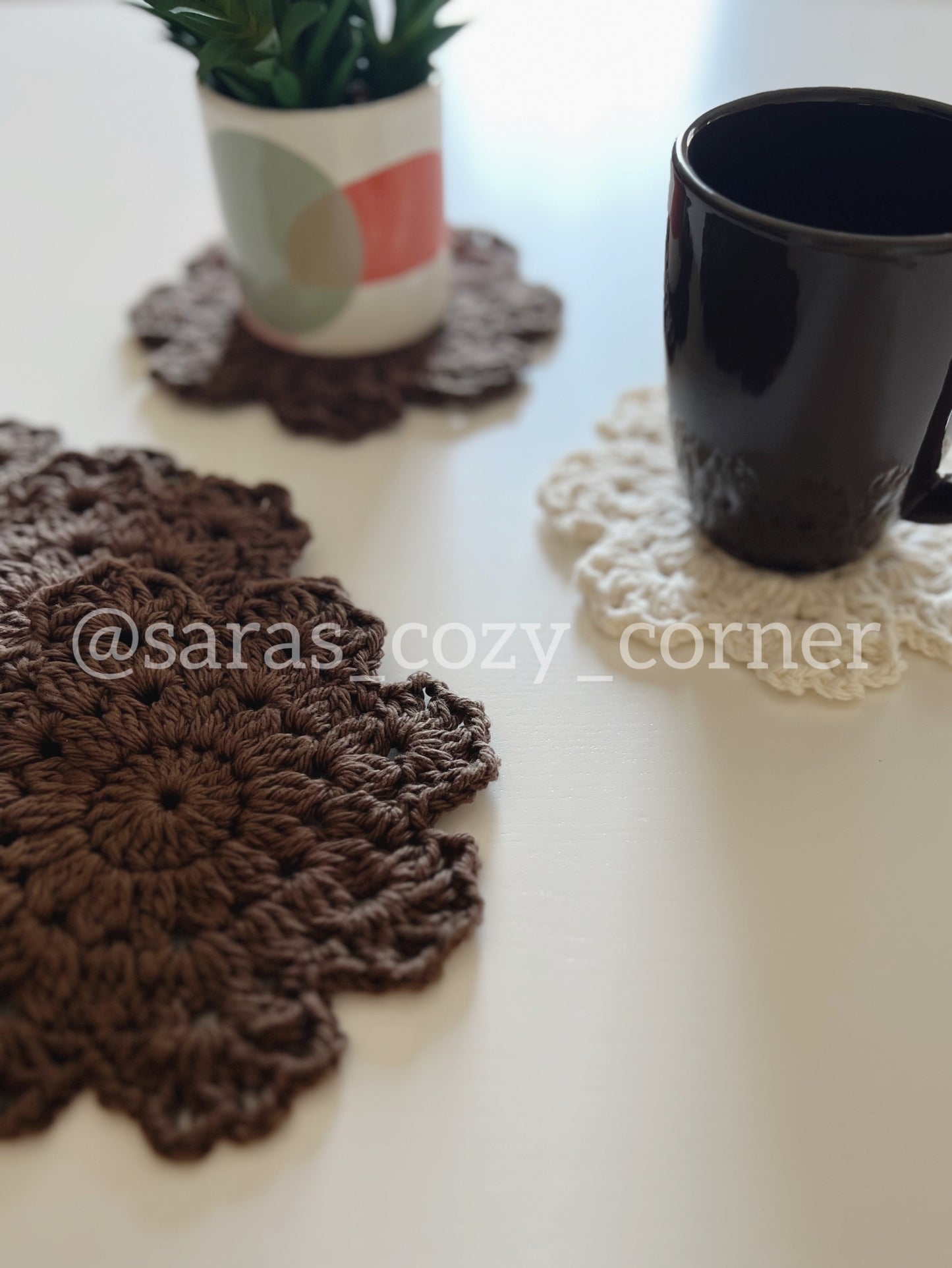 The Autumn Harvest crochet coasters set