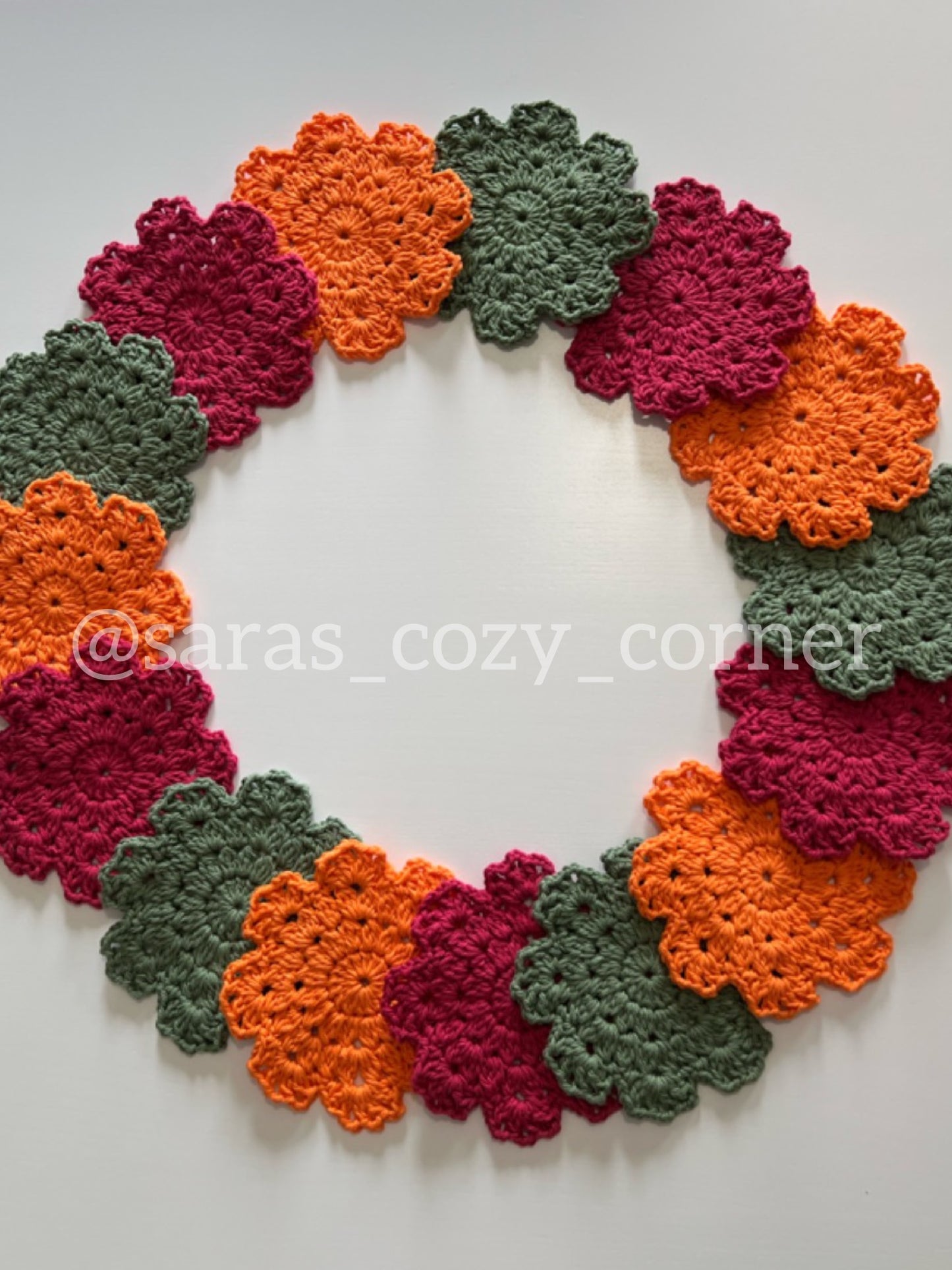 The Autumn Harvest crochet coasters set