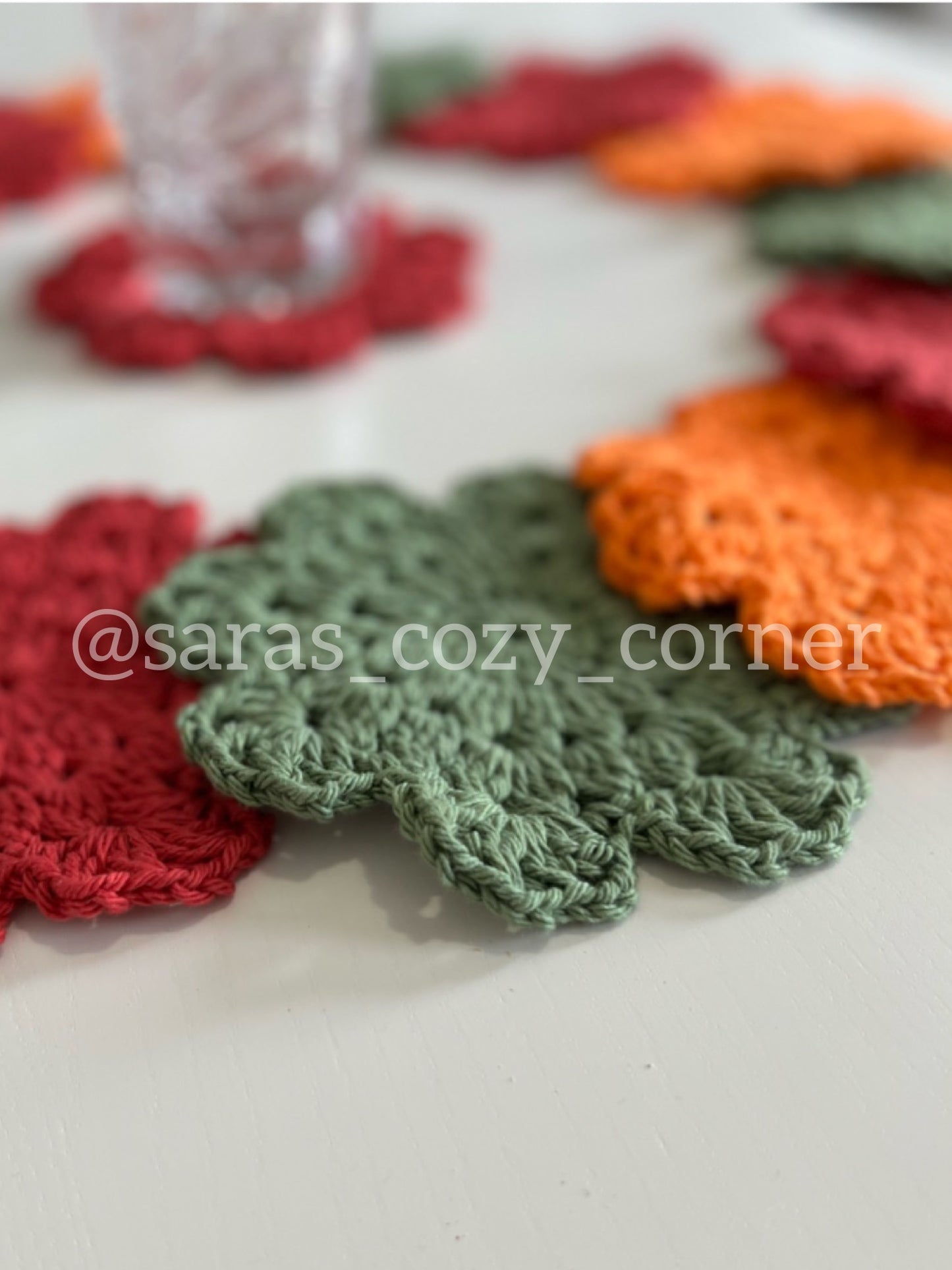 The Autumn Harvest crochet coasters set