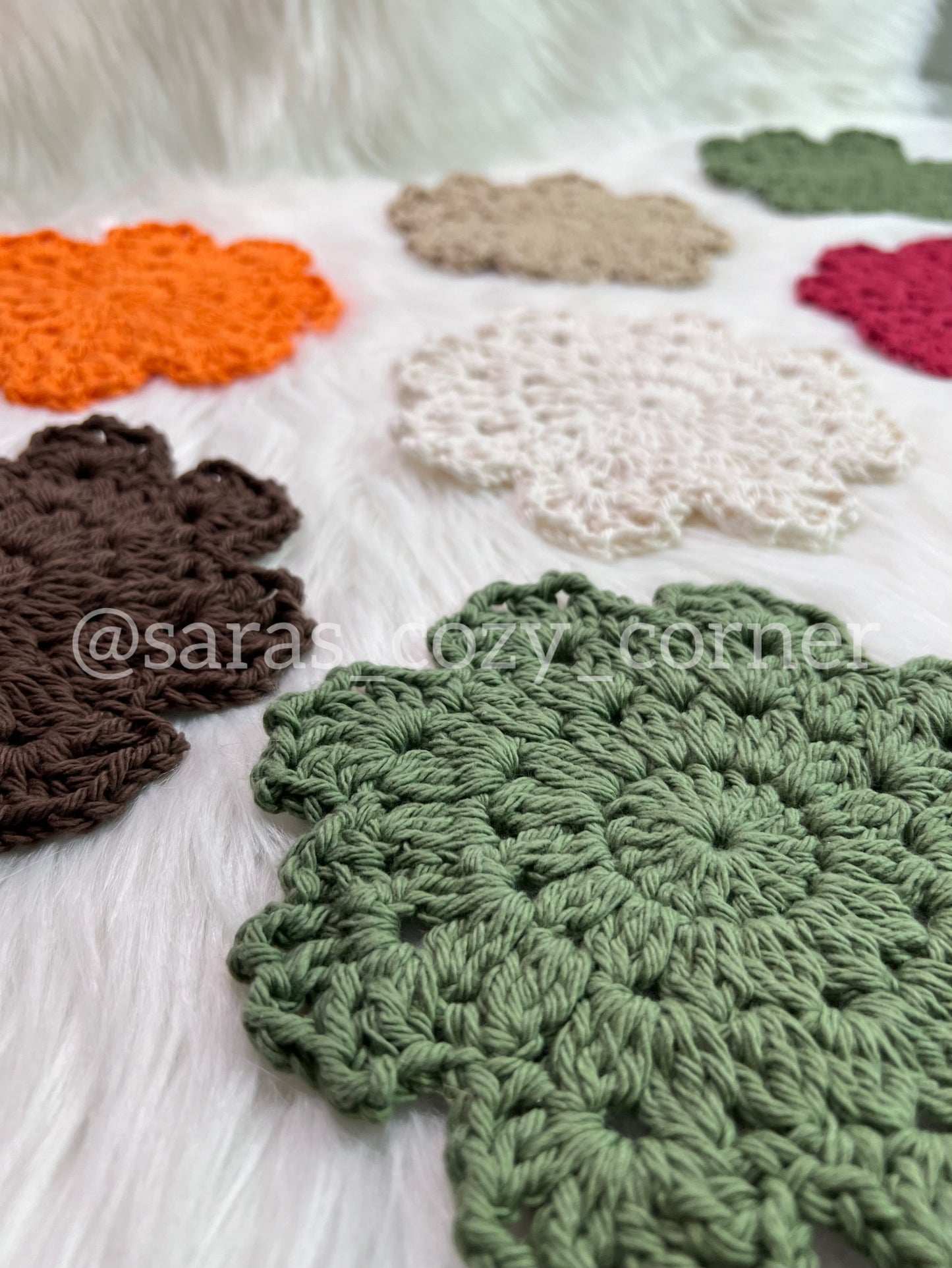 The Autumn Harvest crochet coasters set