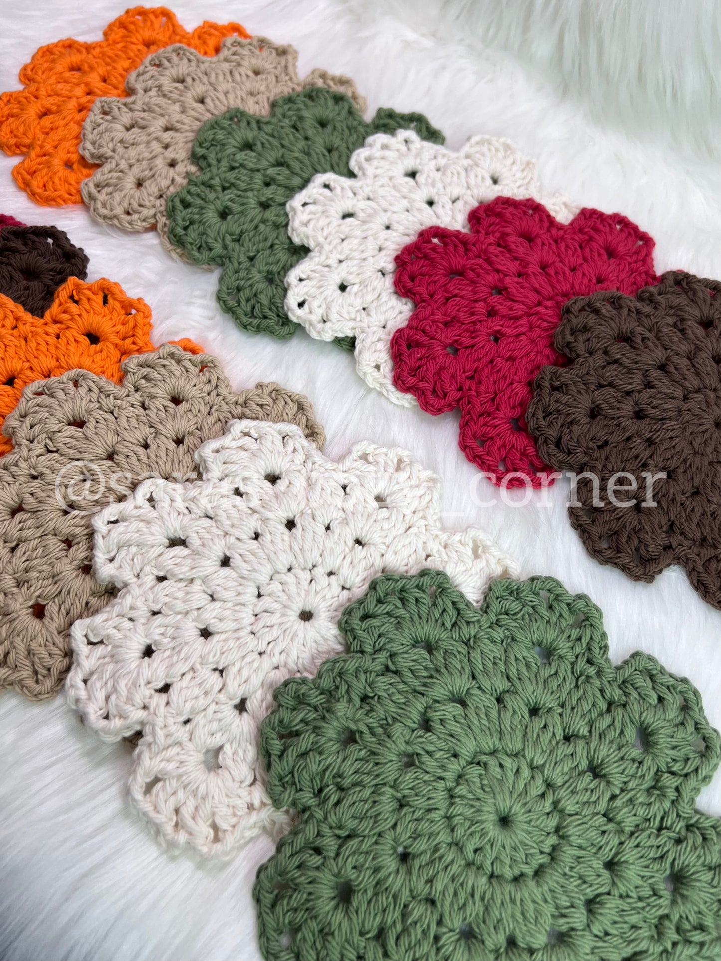 The Autumn Harvest crochet coasters set