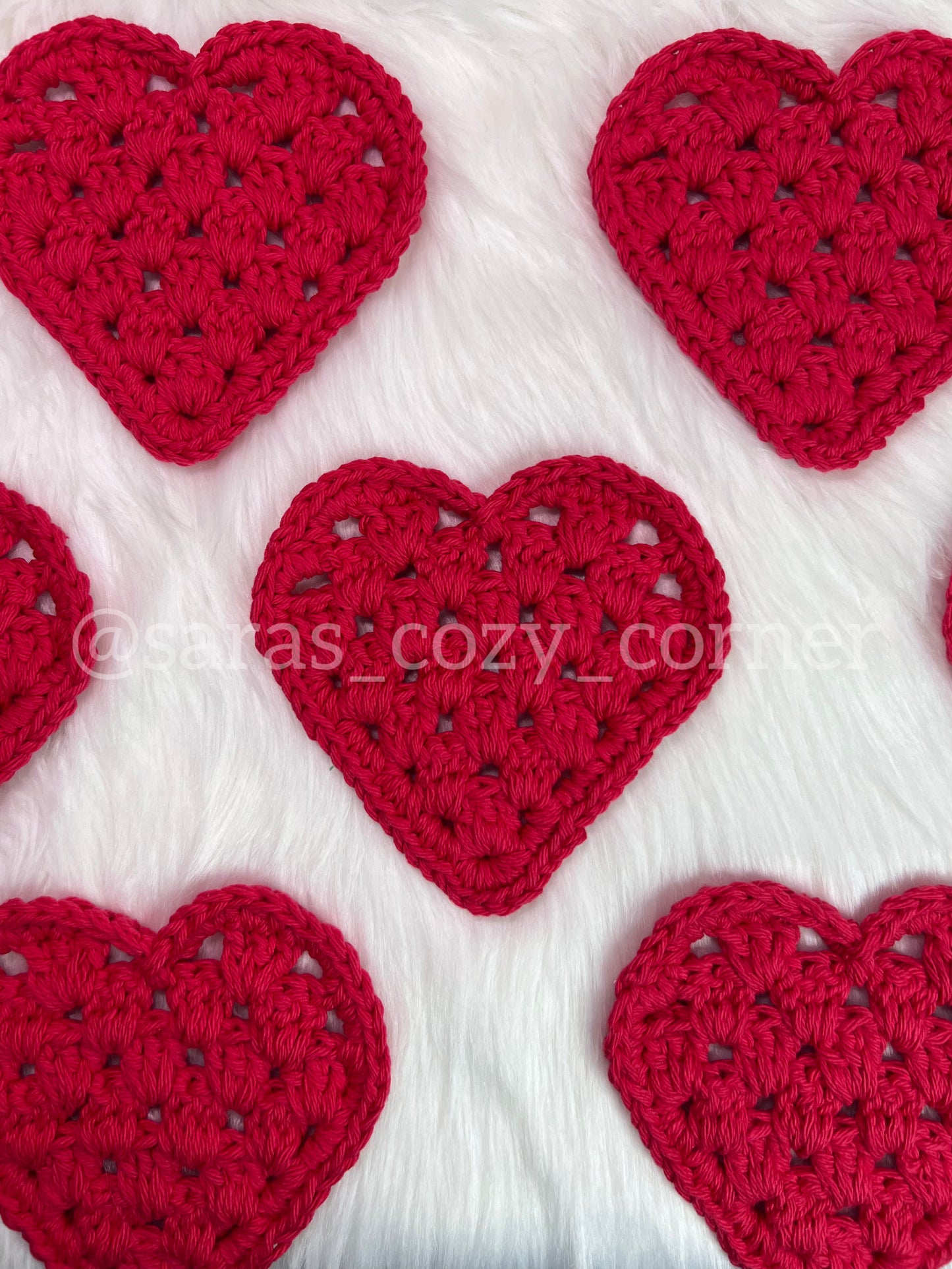 My Sweetheart red crochet coaster