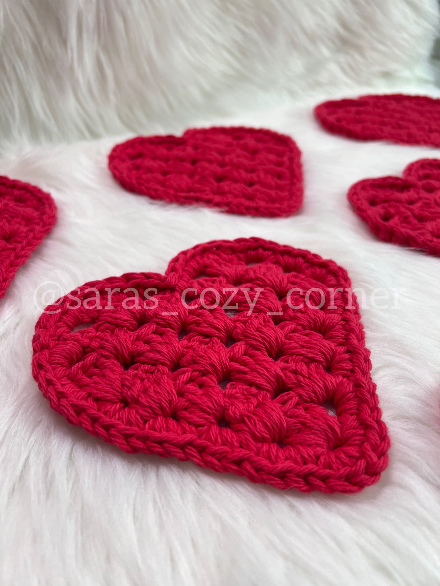 My Sweetheart red crochet coaster