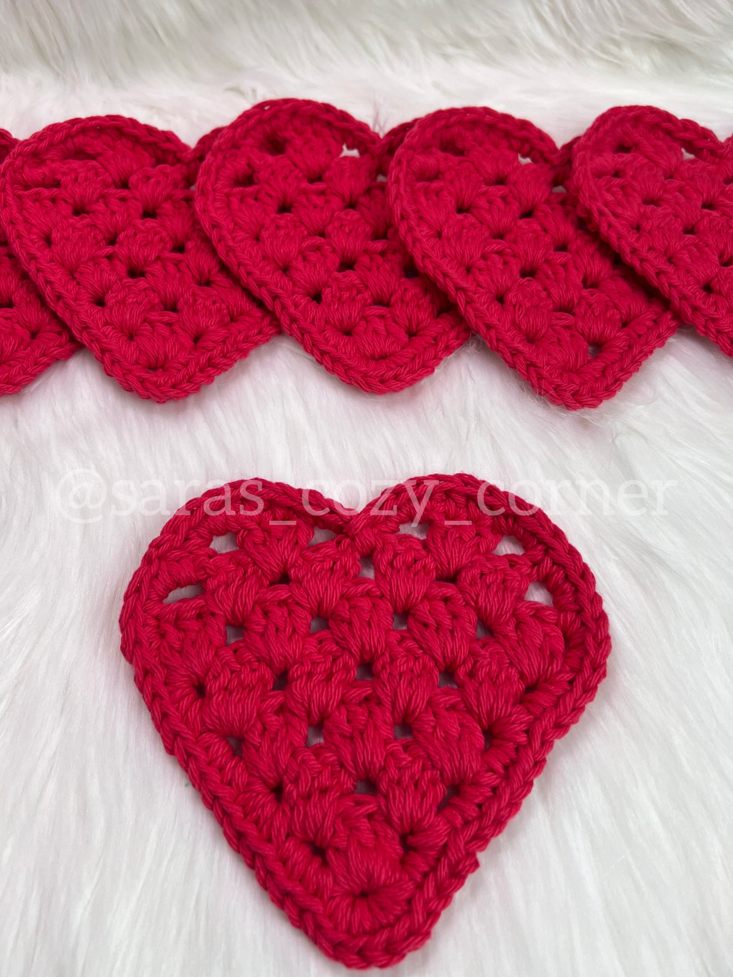 My Sweetheart red crochet coaster