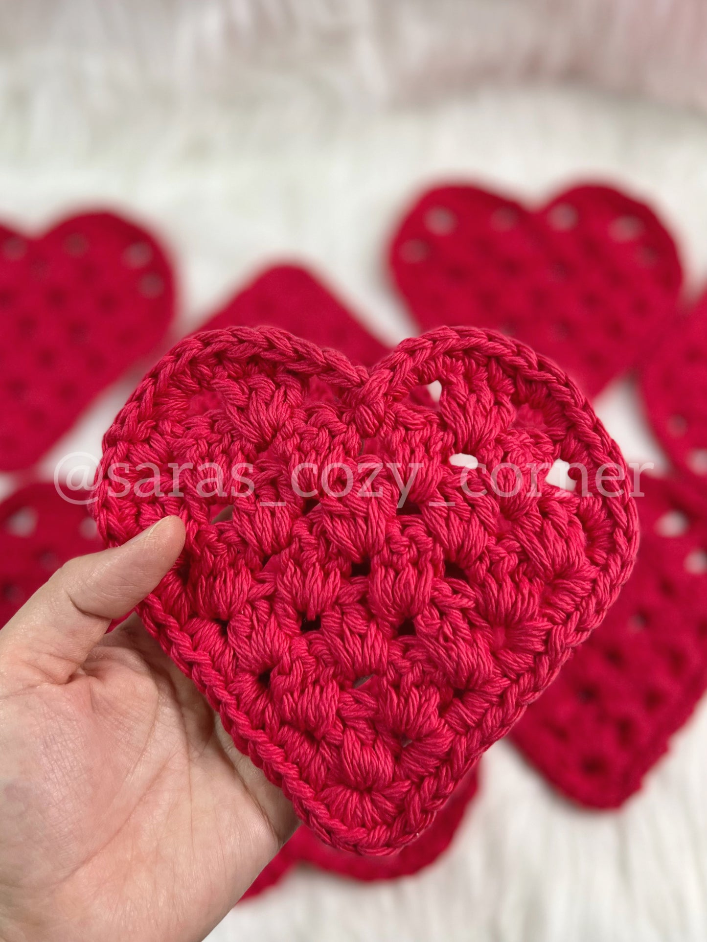 My Sweetheart red crochet coaster