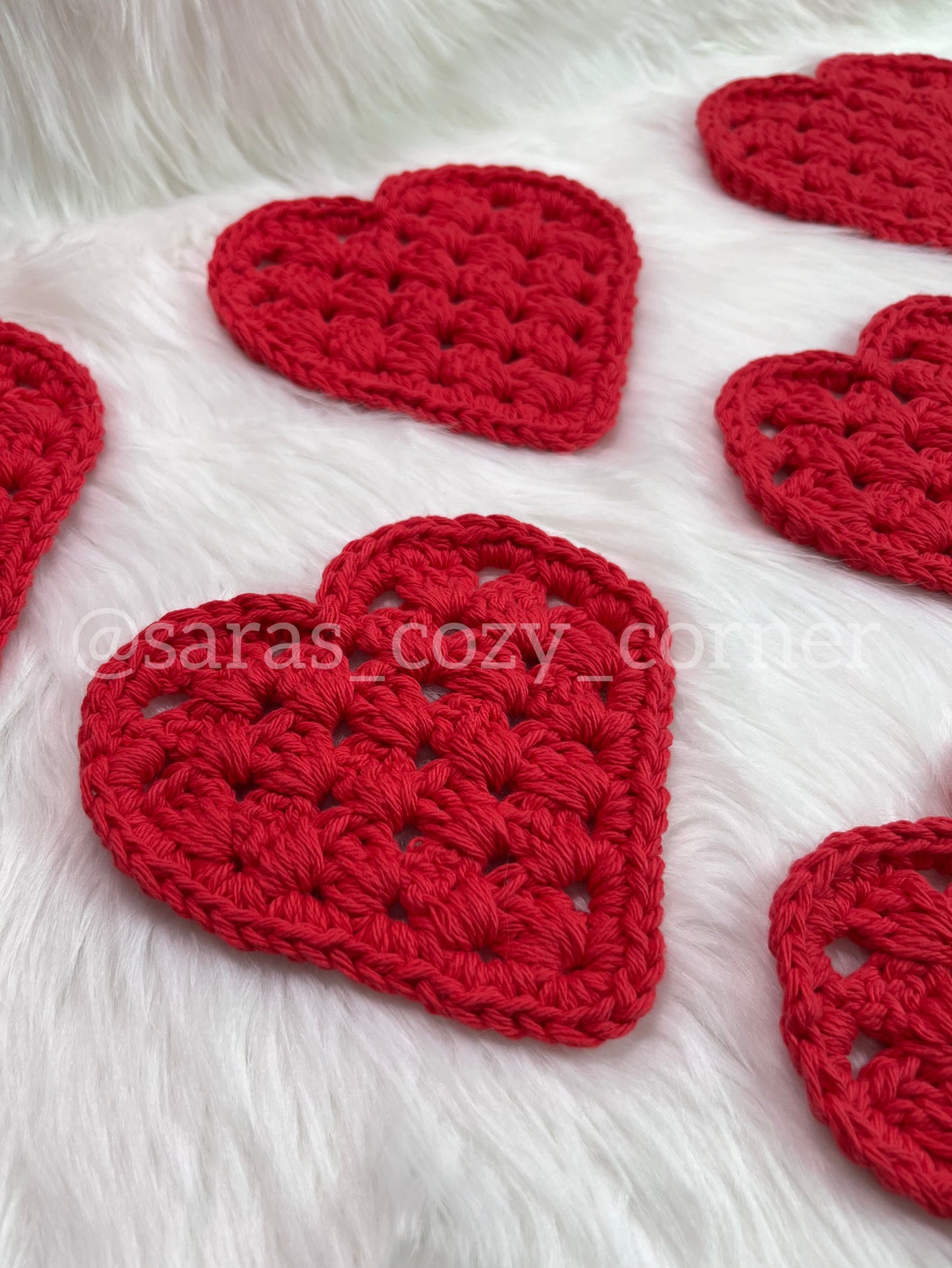 My Sweetheart red crochet coaster