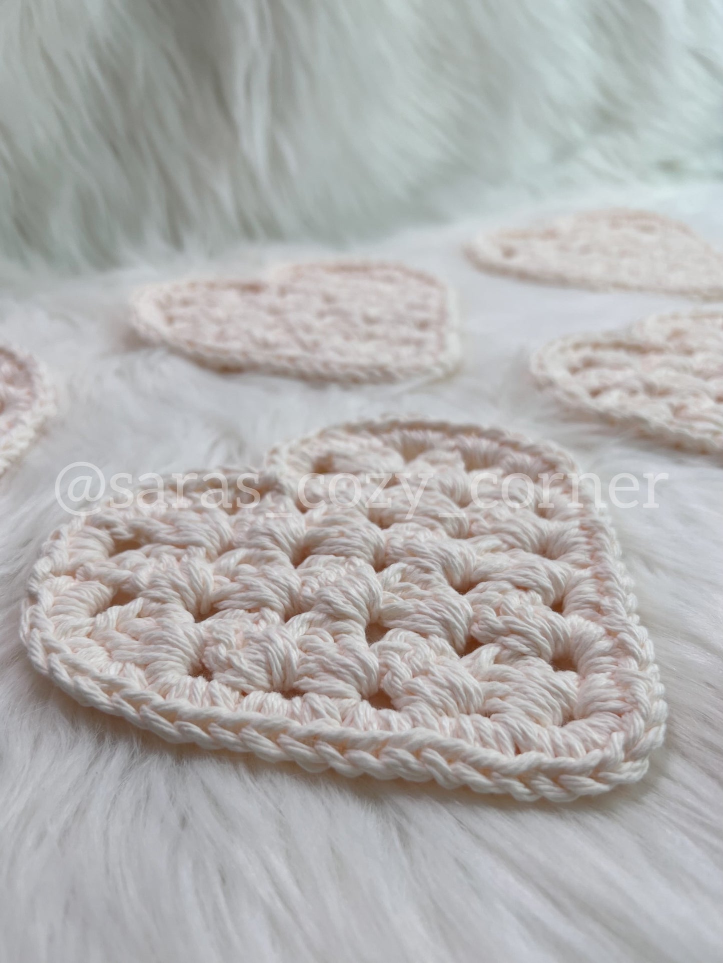 My Sweetheart soft cream crochet coaster