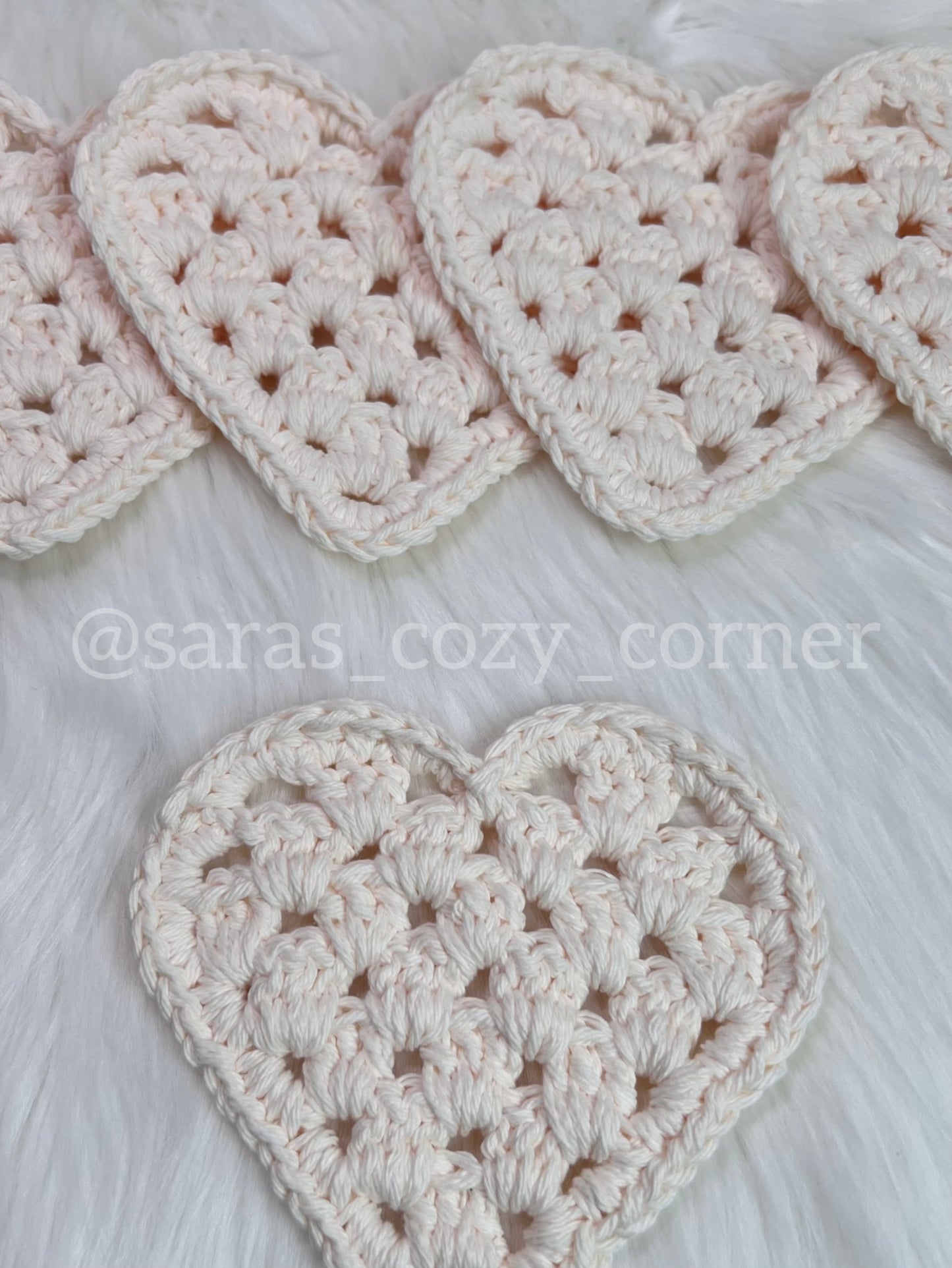 My Sweetheart soft cream crochet coaster