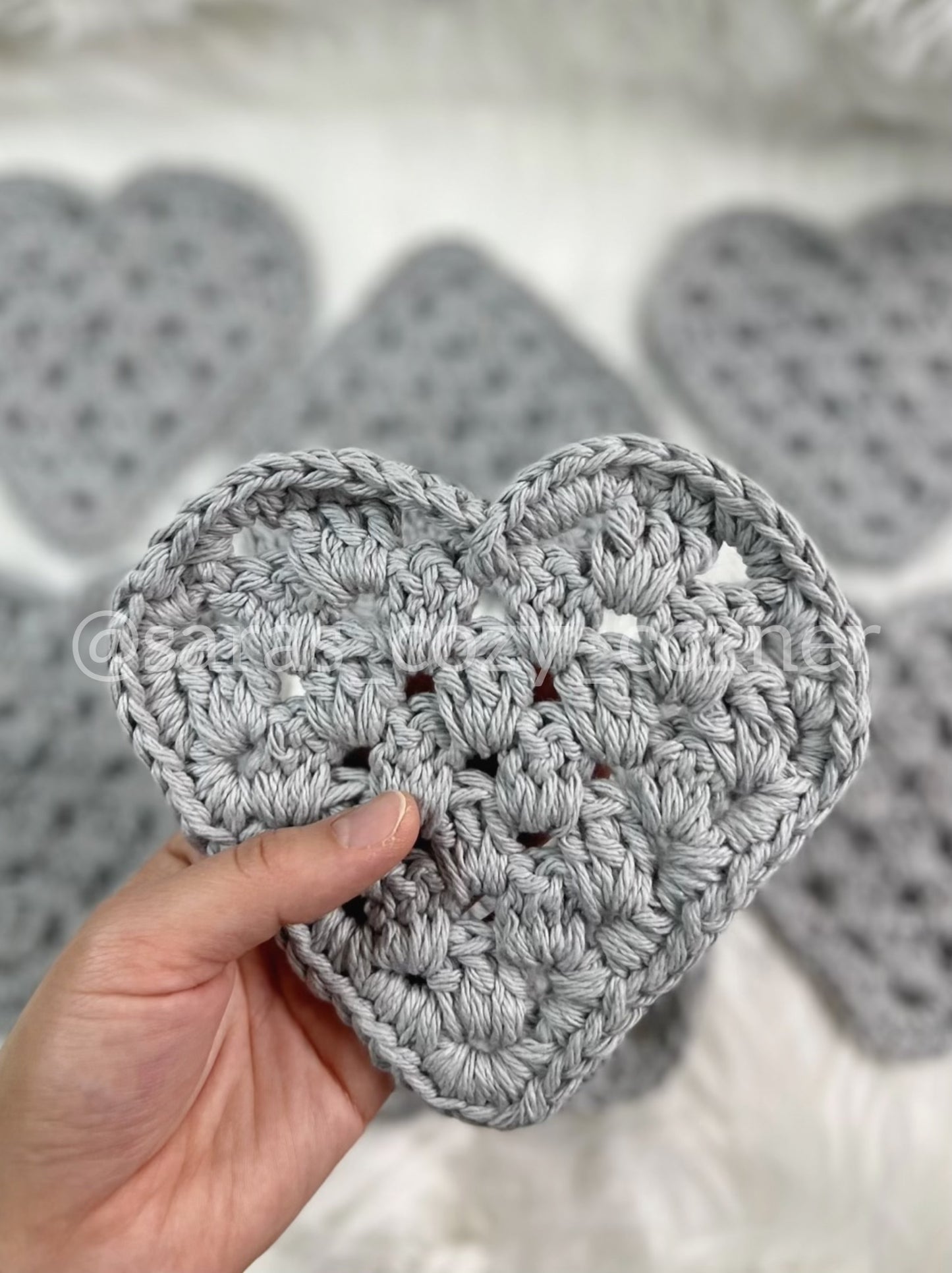 My sweetheart silver crochet coaster