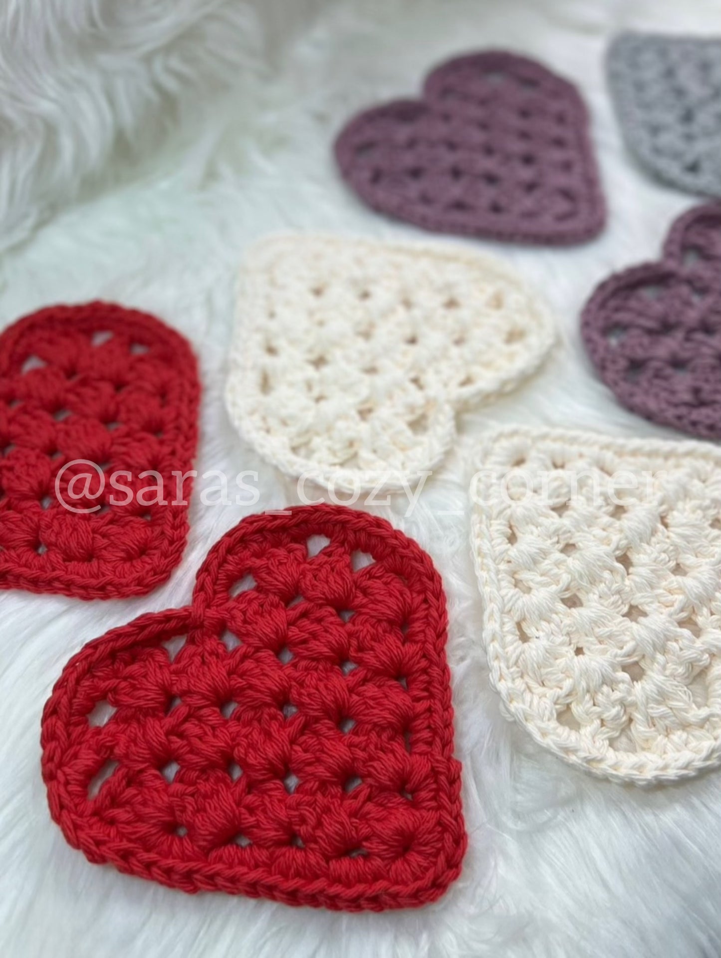 My Sweetheart red crochet coaster