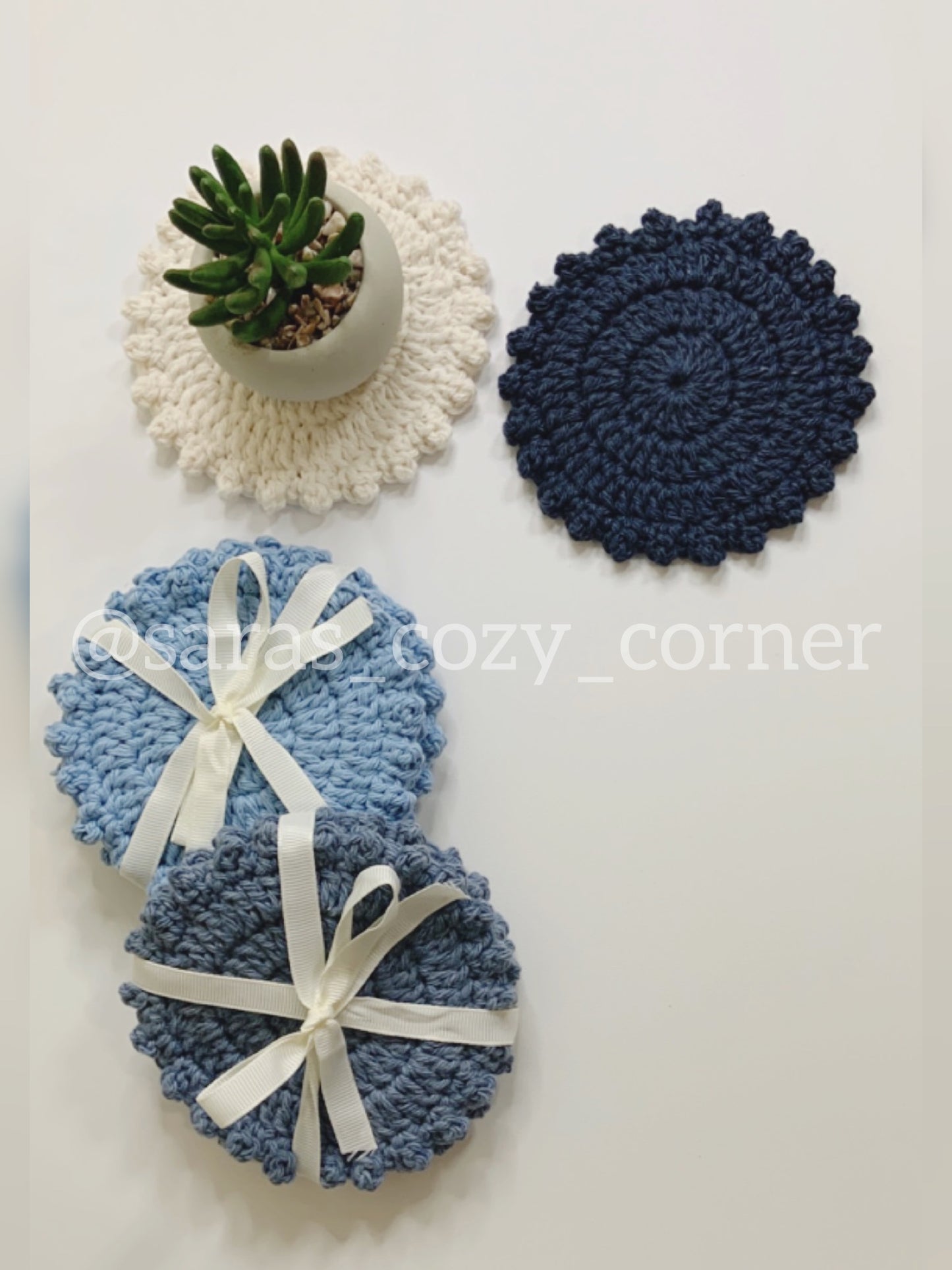 PDF crochet pattern, round coaster crochet pattern PDF