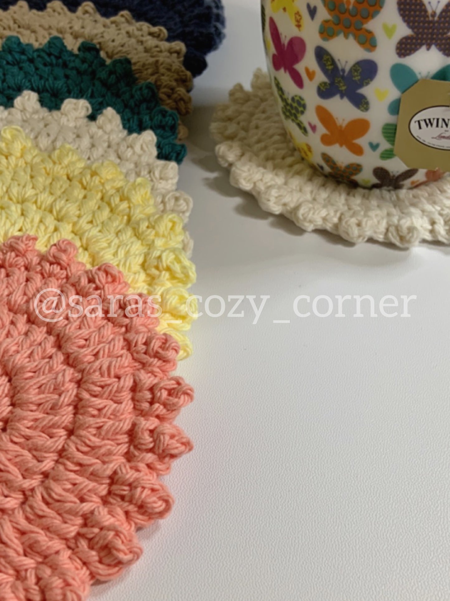 PDF crochet pattern, round coaster crochet pattern PDF