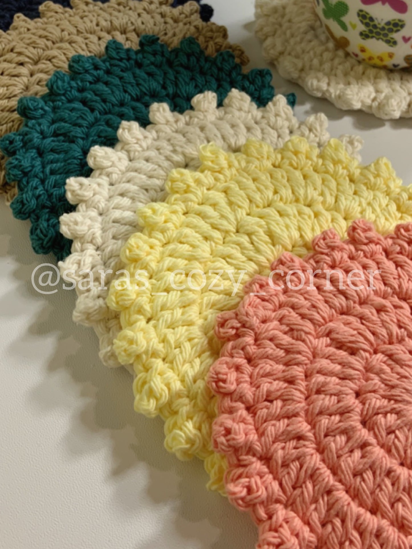 PDF crochet pattern, round coaster crochet pattern PDF